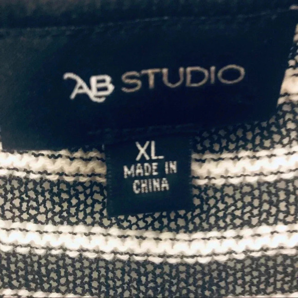 NWT-ab -studio cardigan -black and white striped - Picture 3 of 4